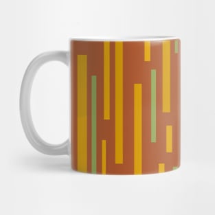 Interrupted Lines Mid-Century Modern Pattern in Rust, Orange, and Green Mug